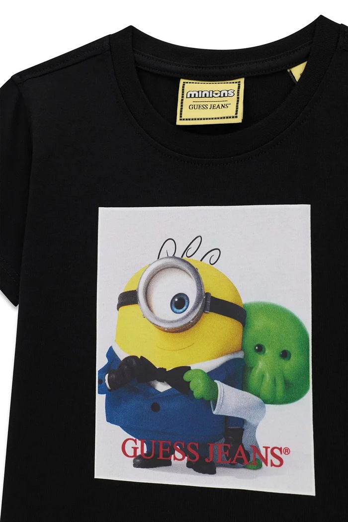 Chłopiec Guess T-shirt dziecięcy bawełniany GJ X MINIONS N6YI27.K6651.9BY2 czarny