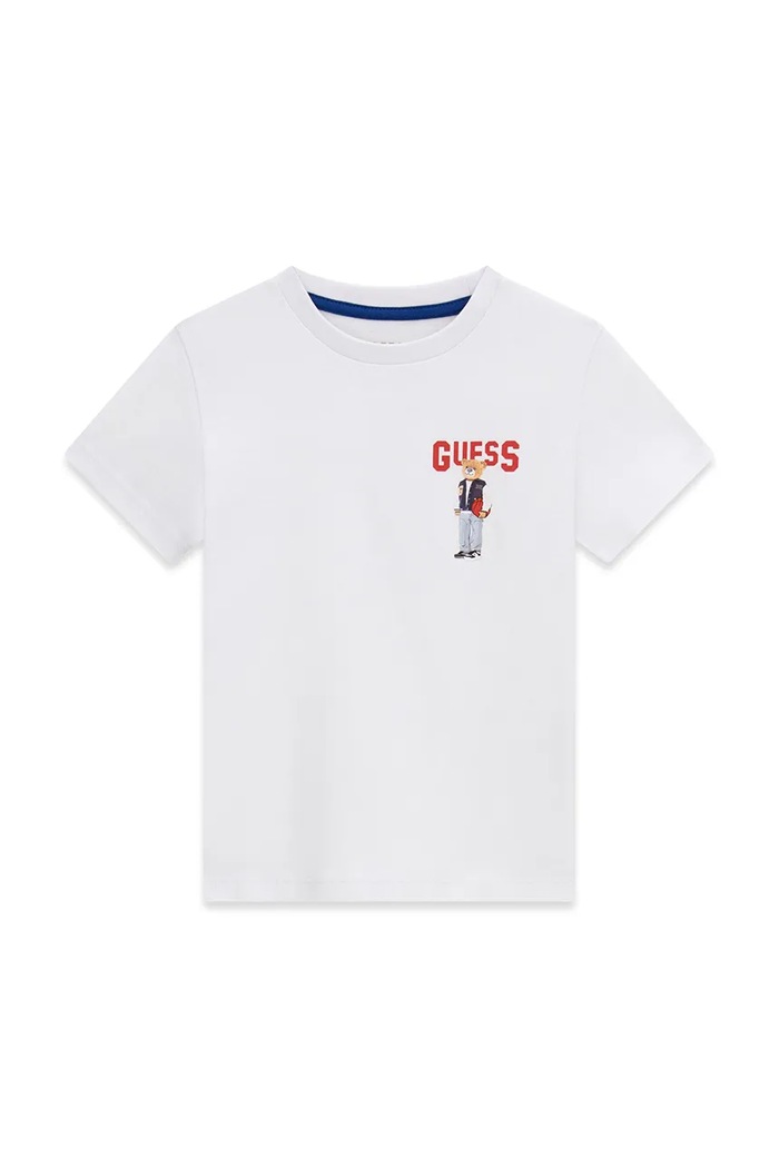 Guess T-shirt dziecięcy bawełniany biały N6YI23.K3879.9BY2