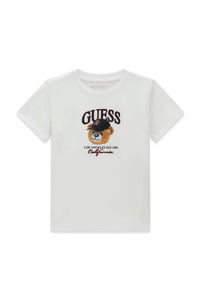 Guess T-shirt dziecięcy bawełniany biały N6YI13.K3801.9BY2