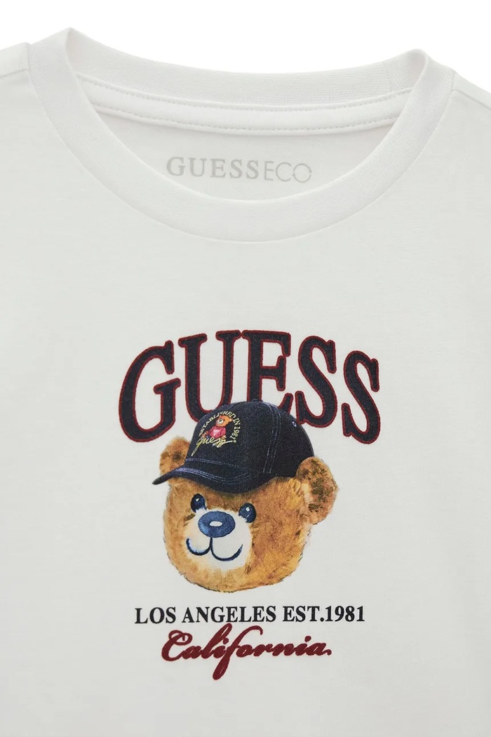 Chłopiec Guess T-shirt dziecięcy bawełniany N6YI13.K3801.9BY2 biały