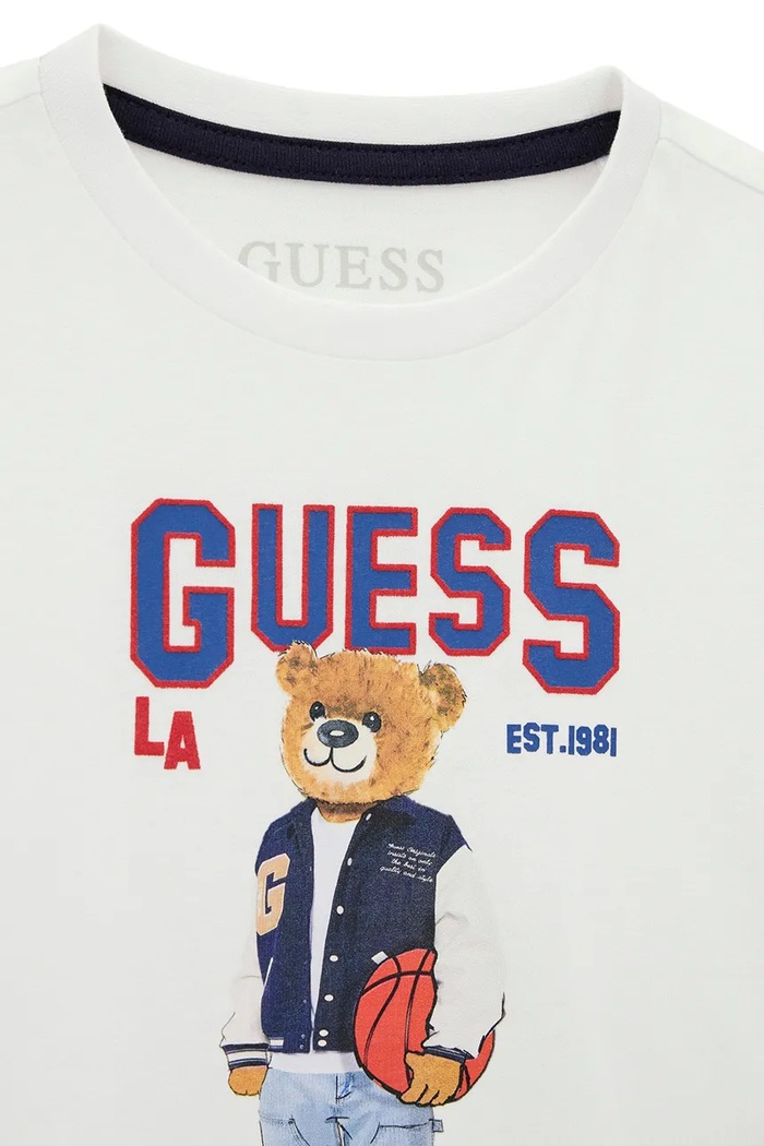 Chłopiec Guess T-shirt dziecięcy bawełniany N6YI05.K3792.9BY2 biały