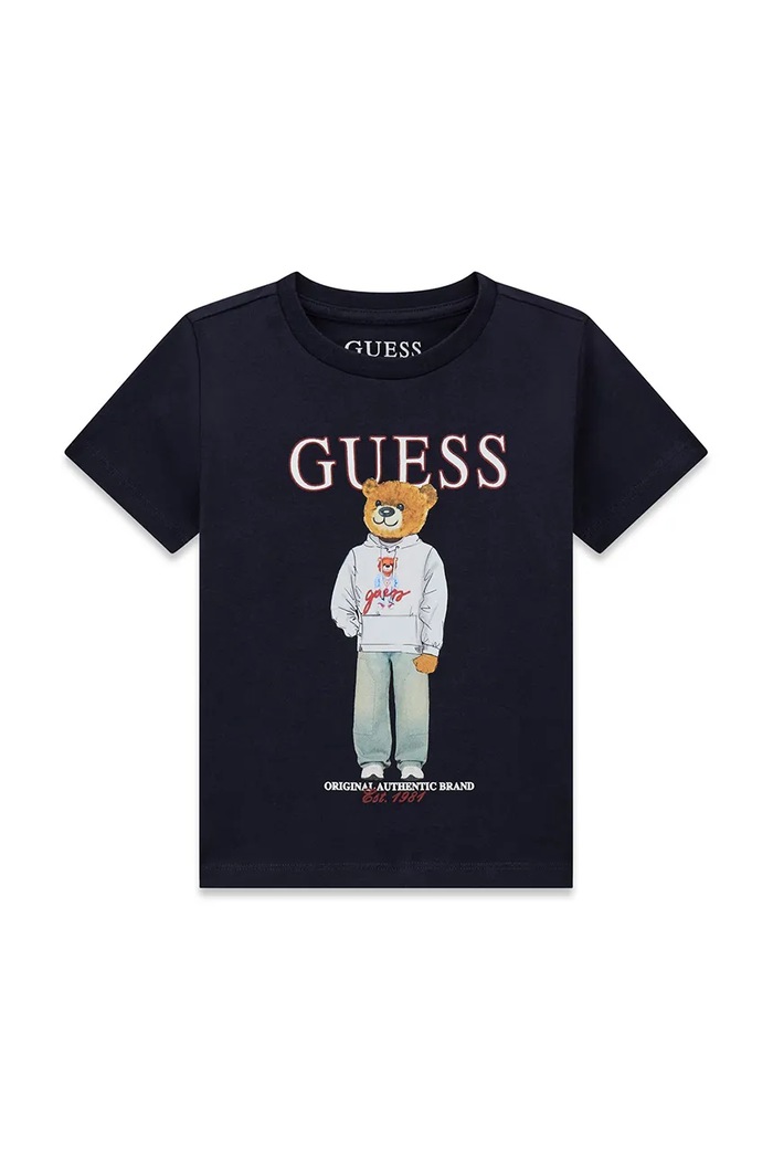 Guess tricou pentru copii, din bumbac bleumarin N6YI05.K3792.9BY2