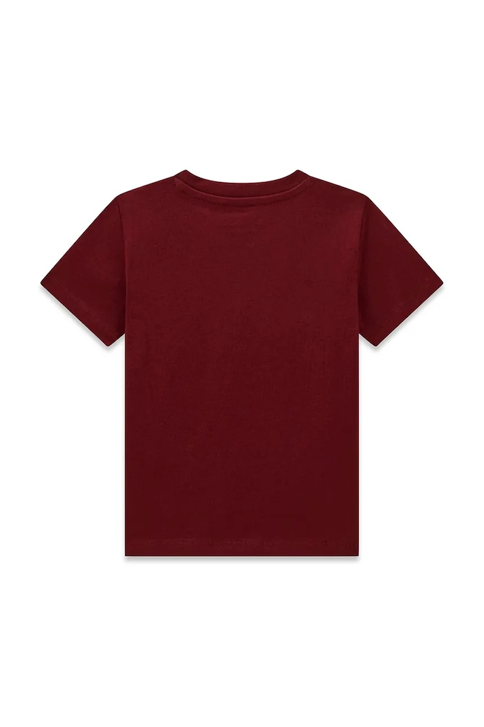 Guess T-shirt dziecięcy bawełniany N6YI05.K3792.9BY2 bordowy AW26