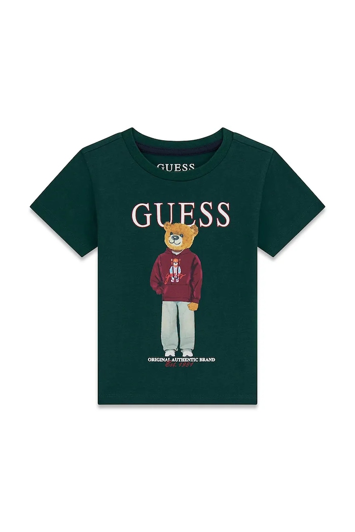 Guess T-shirt dziecięcy bawełniany zielony N6YI05.K3792.9BY2