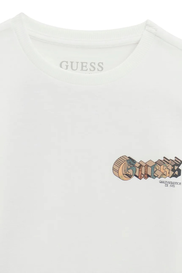 Chłopiec Guess T-shirt dziecięcy bawełniany L6YI25.K3764.9BY2 biały
