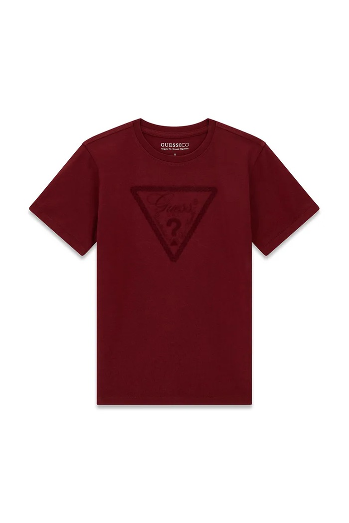 Guess T-shirt dziecięcy bawełniany bordowy L6YI22.K3755.9BY2