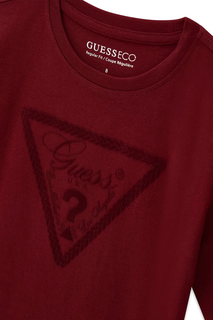 Chłopiec Guess T-shirt dziecięcy bawełniany L6YI22.K3755.9BY2 bordowy