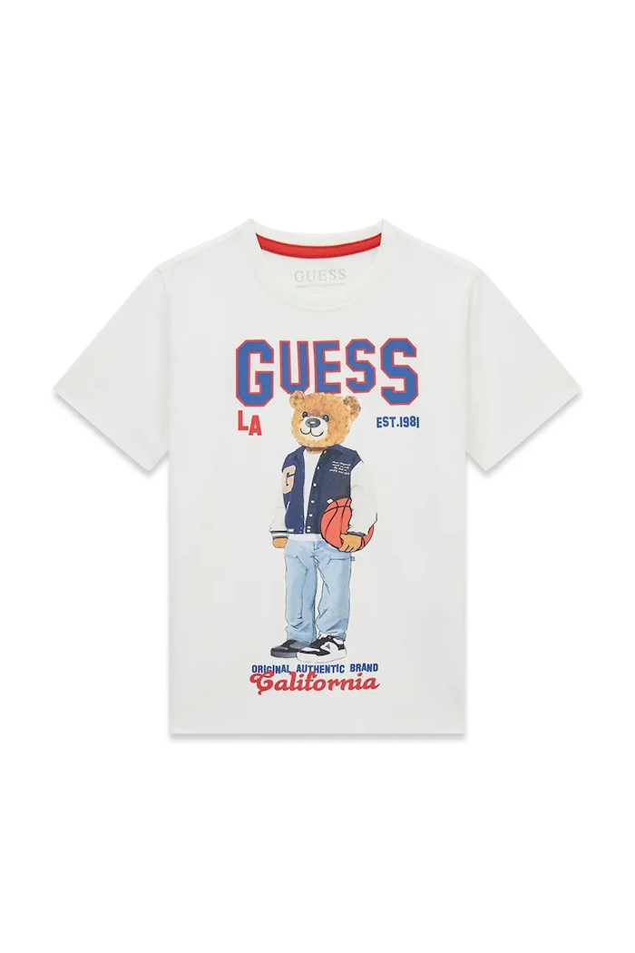 Guess tricou pentru copii, din bumbac alb L6YI19.K3750.9BY2