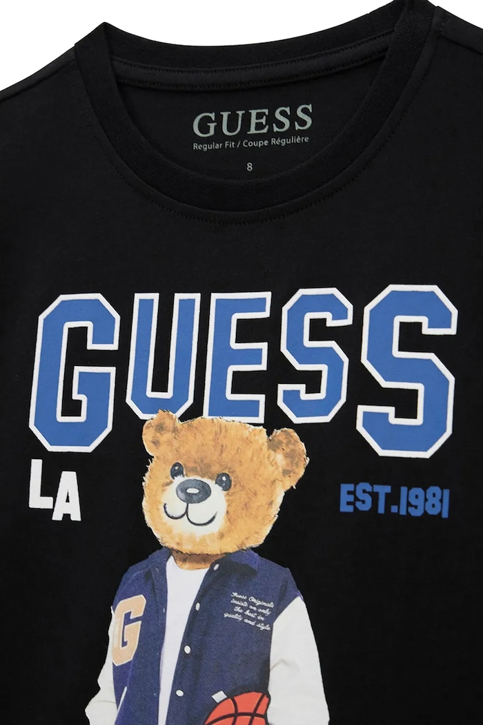 Chłopiec Guess T-shirt dziecięcy bawełniany L6YI19.K3750.9BY2 czarny