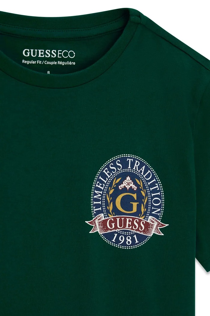 Chłopiec Guess T-shirt dziecięcy bawełniany L6YI07.K3715.9BY2 turkusowy