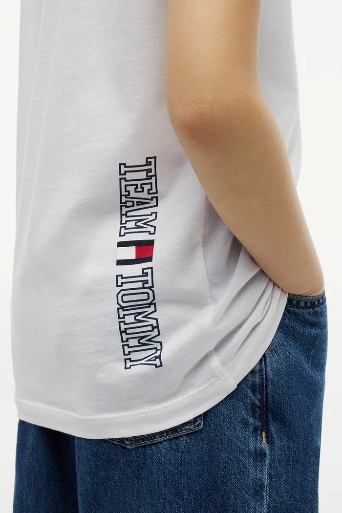 Tommy Hilfiger тениска за деца от памук KB0KB10591.104.122.9BY2 бял