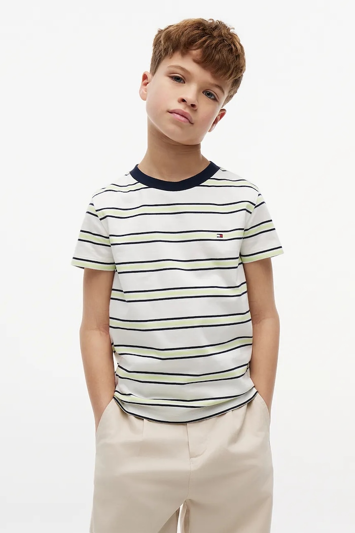 Tommy Hilfiger tricou pentru copii, din bumbac alb KB0KB06879.128.176.9BY2