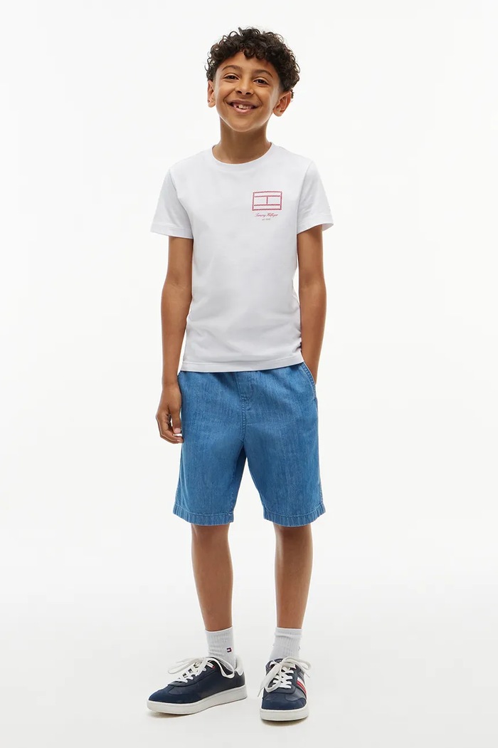 T-shirt dziecięcy bawełniany Tommy Hilfiger KB0KB10590.128.176.9BY2 biały