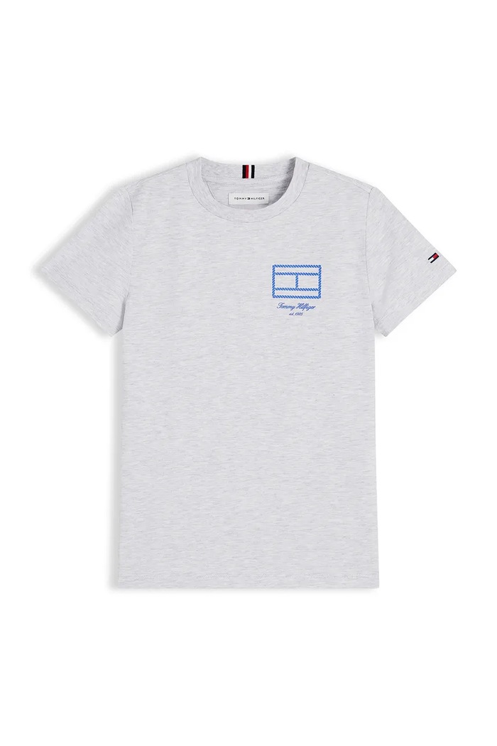 Tommy Hilfiger T-shirt dziecięcy bawełniany KB0KB10590.128.176.9BY2 szary AW26