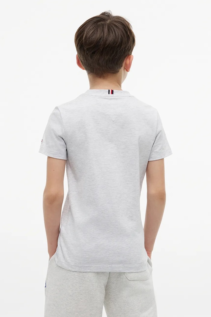 Chłopiec Tommy Hilfiger T-shirt dziecięcy bawełniany KB0KB10590.128.176.9BY2 szary