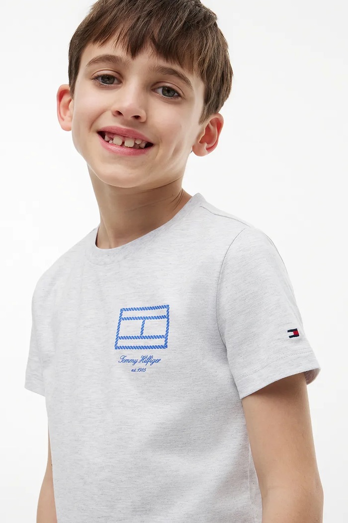 Tommy Hilfiger T-shirt dziecięcy bawełniany KB0KB10590.128.176.9BY2 szary