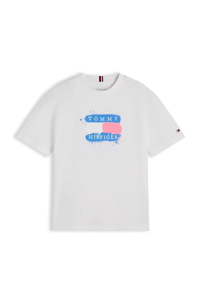 Tommy Hilfiger T-shirt dziecięcy bawełniany KB0KB10546.128.176.9BY2 biały AW26
