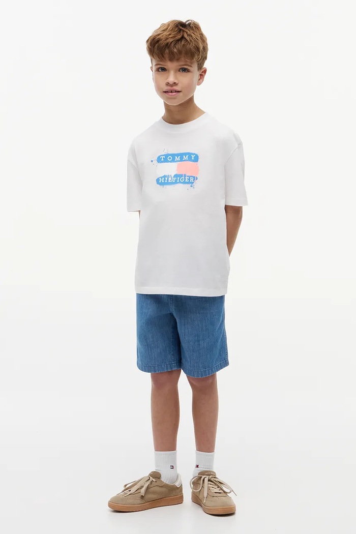 Tommy Hilfiger T-shirt dziecięcy bawełniany biały KB0KB10546.128.176.9BY2
