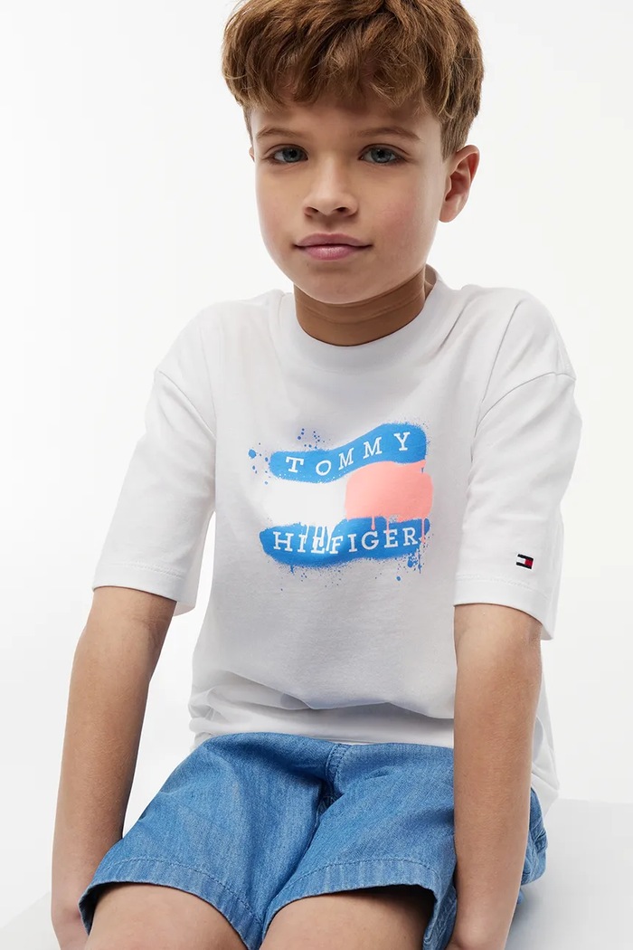 Tommy Hilfiger T-shirt dziecięcy bawełniany KB0KB10546.128.176.9BY2 biały