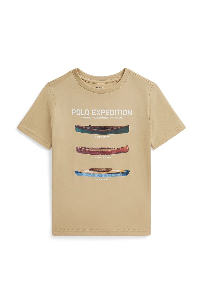 Polo Ralph Lauren t-shirt παιδικό βαμβακερό μπεζ 322B18305001