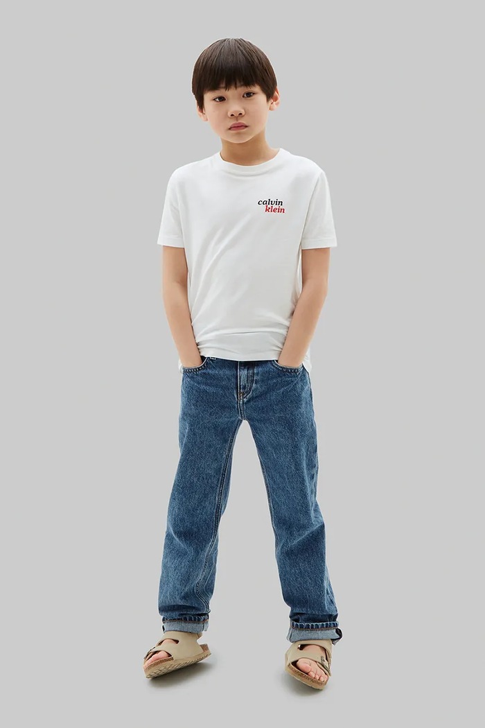 Calvin Klein Jeans T-shirt dziecięcy bawełniany biały LVCKTJA39B.128.176.9BY2