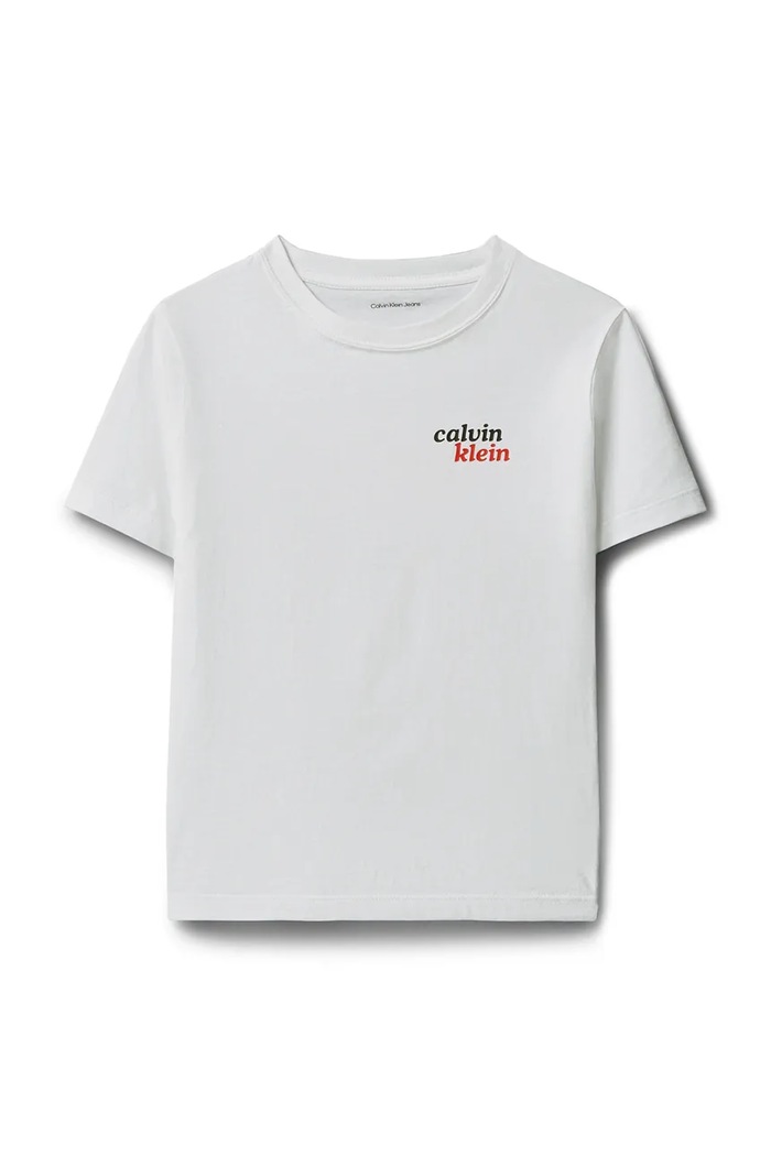 Calvin Klein Jeans T-shirt dziecięcy bawełniany LVCKTJA39B.104.122.9BY2 biały AW26