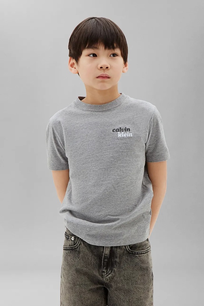 Calvin Klein Jeans T-shirt dziecięcy bawełniany szary LVCKTJA39B.104.122.9BY2