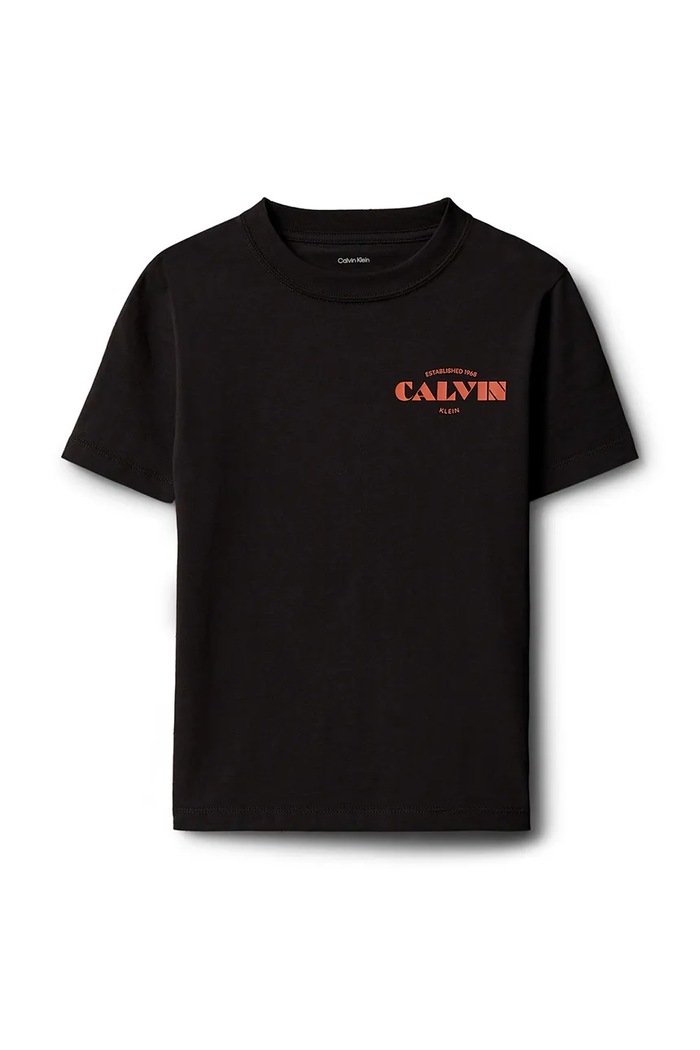 Calvin Klein Jeans T-shirt dziecięcy bawełniany LVCKTJA40B.128.176.9BY2 czarny AW26