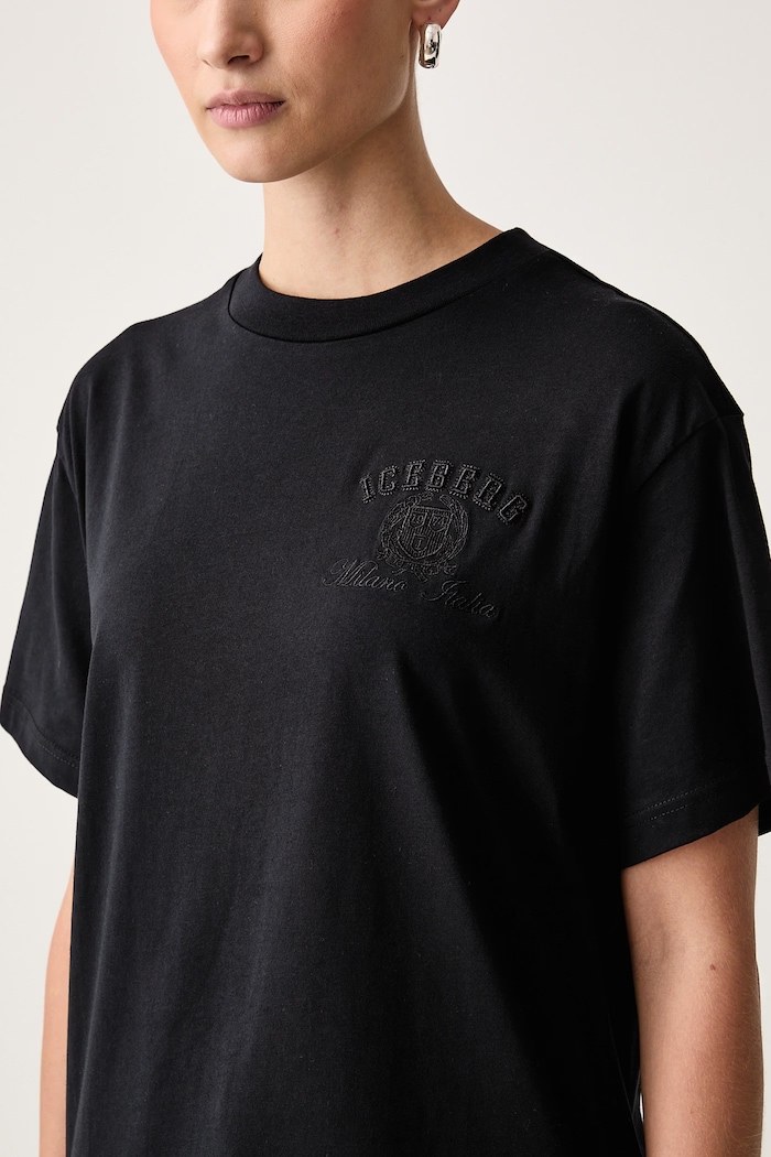 T-shirt damski bawełniany Iceberg FR04.6325 czarny