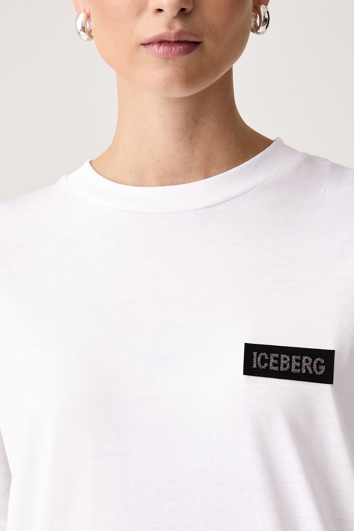 T-shirt damski bawełniany Iceberg FR05.6325 biały