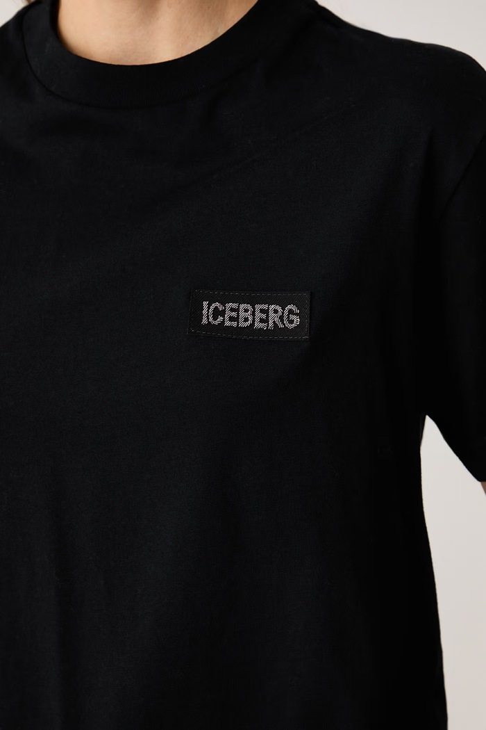 T-shirt damski bawełniany Iceberg FR05.6325 czarny