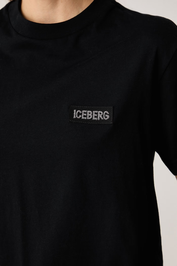 T-shirt damski bawełniany Iceberg FR05.6325 czarny