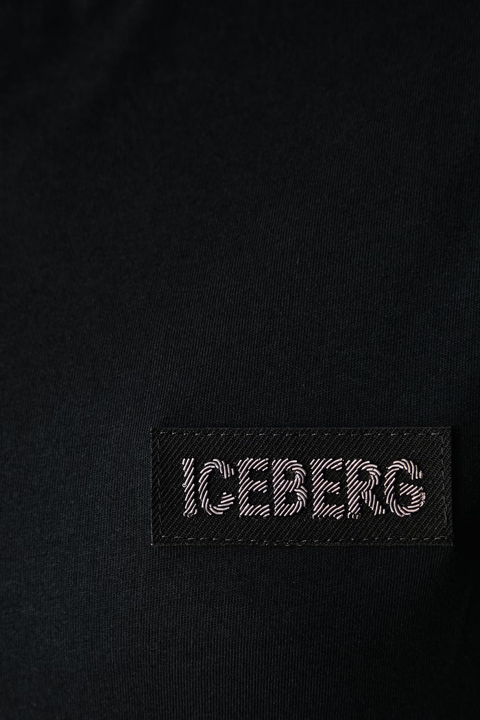 T-shirt damski bawełniany Iceberg czarny FR05.6325