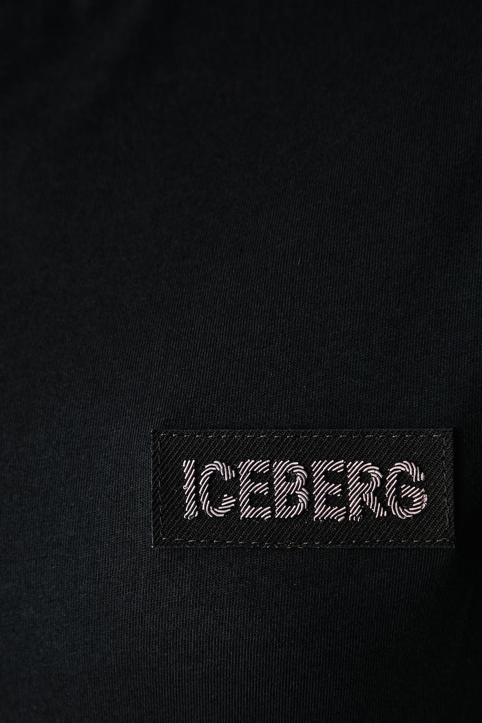 T-shirt damski bawełniany Iceberg czarny FR05.6325