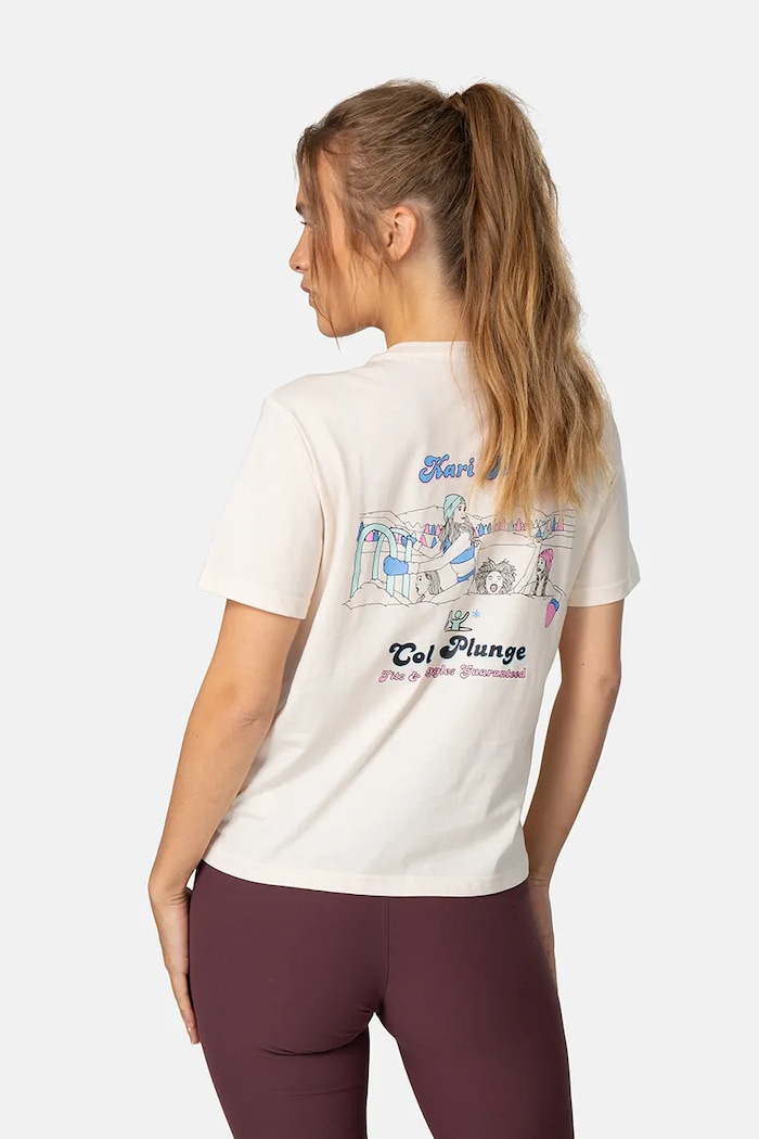 Kari Traa T-shirt damski z bawełną beżowy 624028