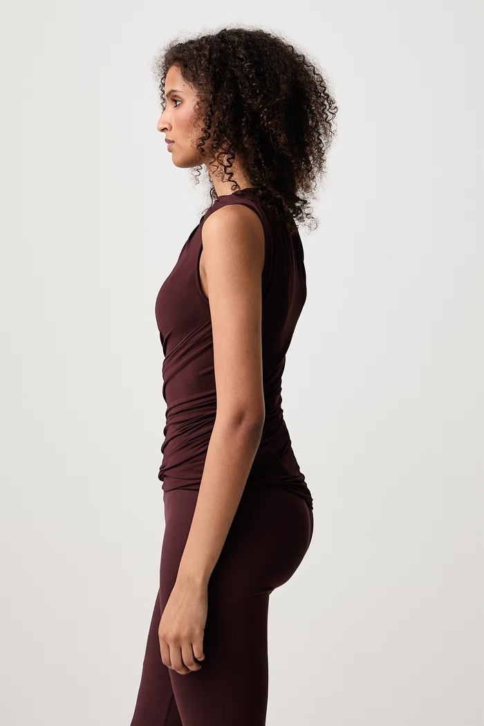 Luna top z wiskozą damski Rick Owens Lilies LI02F2109.JVCR bordowy