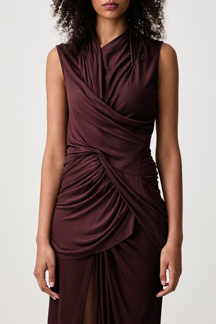 Magnetic top z wiskozy damski Rick Owens Lilies bordowy LI02F2107.RV