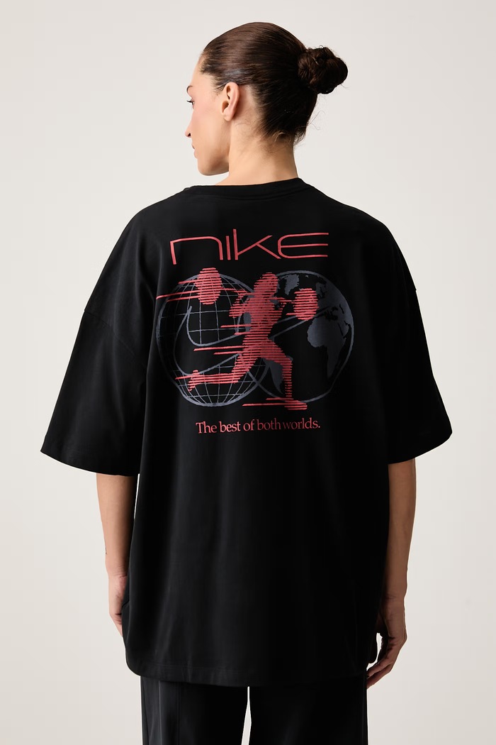 Nike T-shirt treningowy damski z bawełną Dri-FIT czarny IX7336.010