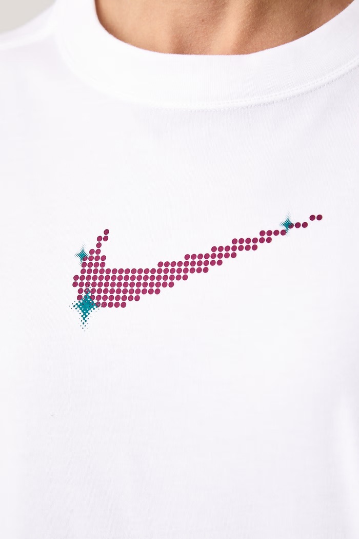 T-shirt treningowy damski z bawełną Nike biały IX7338.100