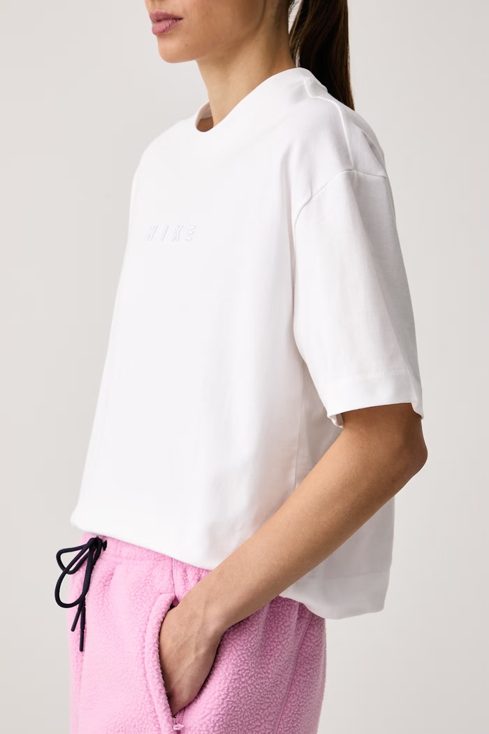 Oversize női pamut Nike Sportswear IO7462.100 fehér