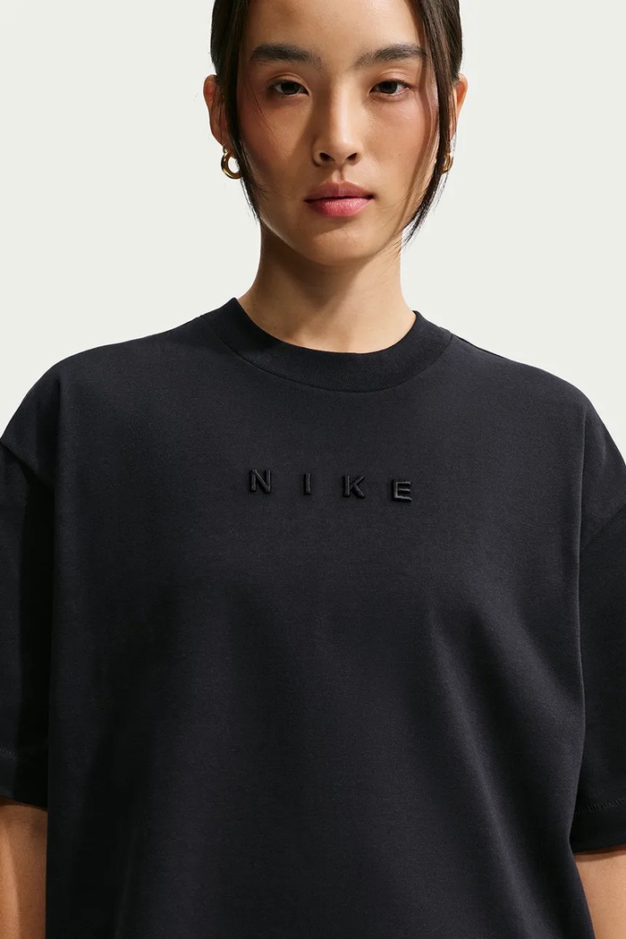 T-shirt oversize damski bawełniany Nike Sportswear IO7464.010 czarny