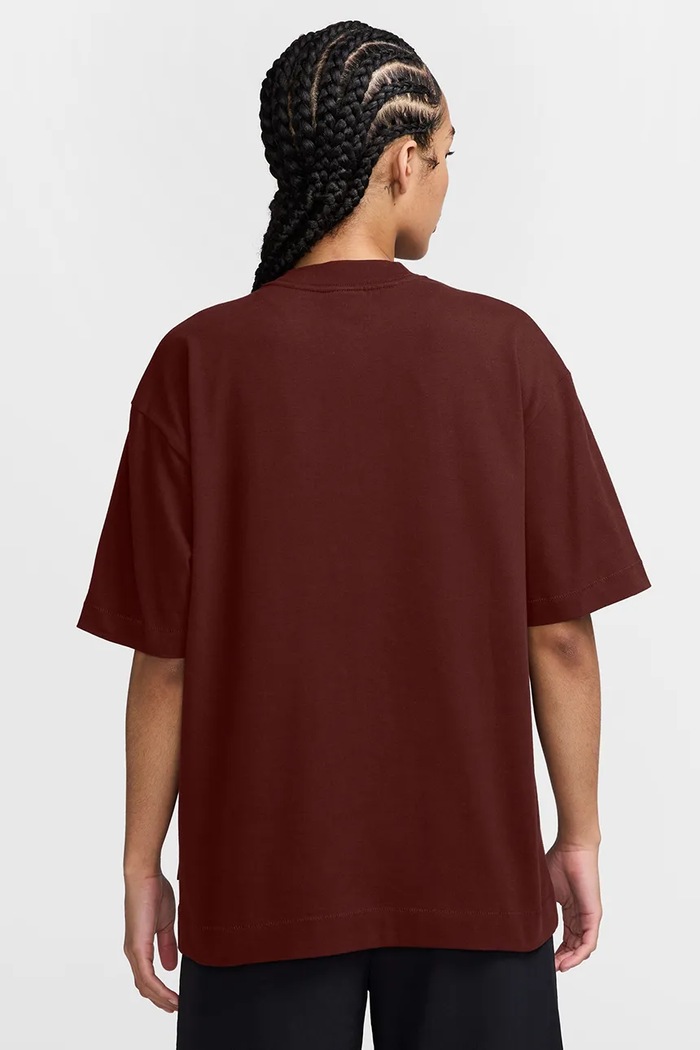 Nike Sportswear T-shirt oversize damski bawełniany IO7464.658 bordowy AW26