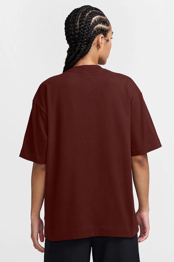 Nike Sportswear T-shirt oversize damski bawełniany IO7464.658 bordowy AW26