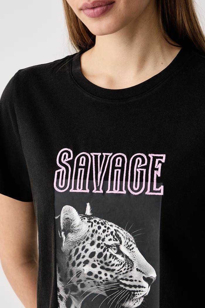 T-shirt damski bawełniany Lola Casademunt LF2615049 czarny