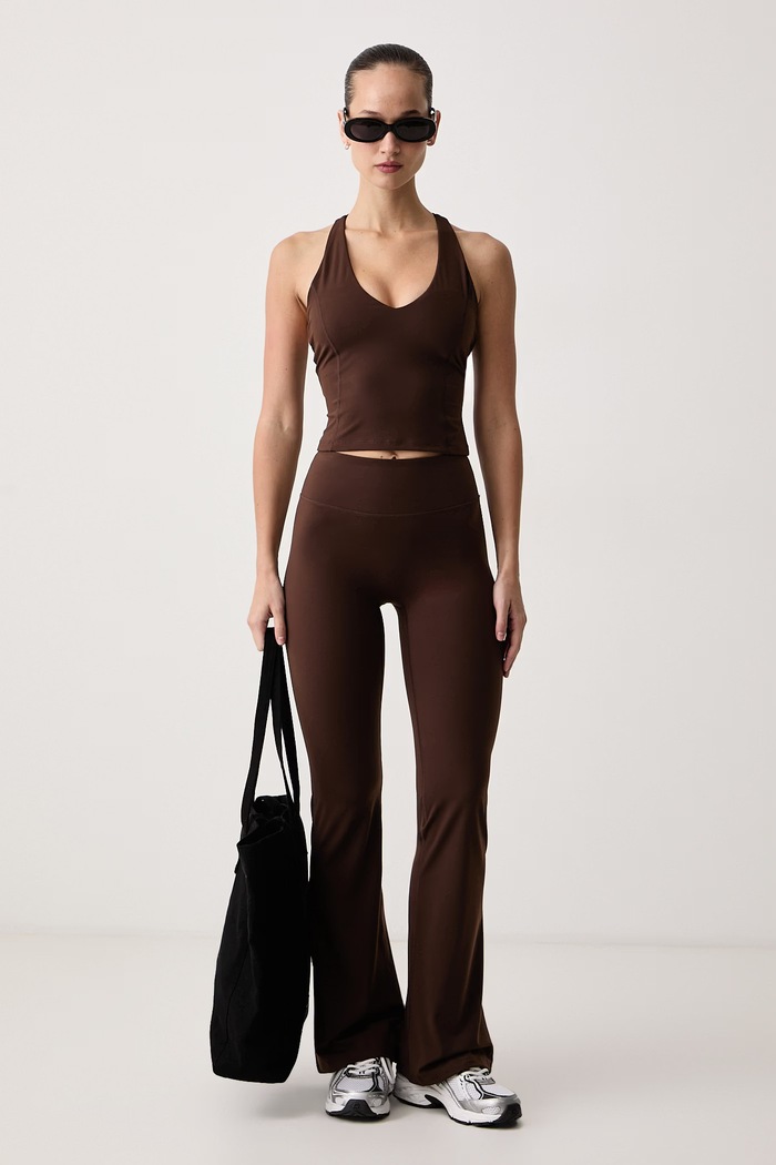 Le Privé Top sportowy damski COMFORT TANK BRUN LP00895 brązowy AW26