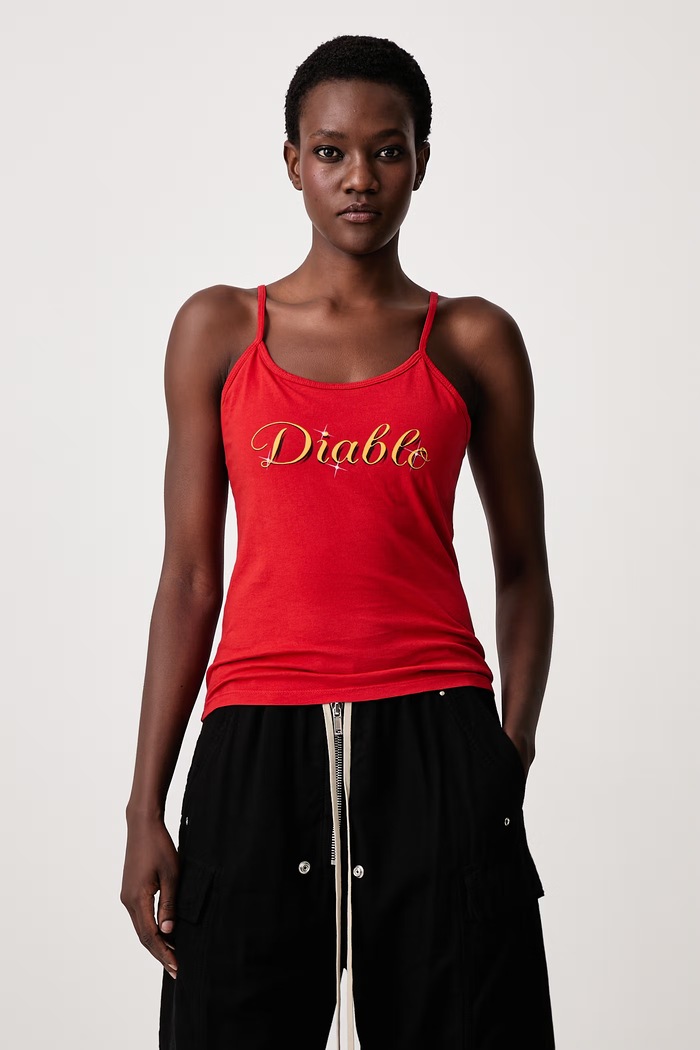 Willy Chavarria DIABLO CHOLITA top cotton Women's red MWJTE007.062N