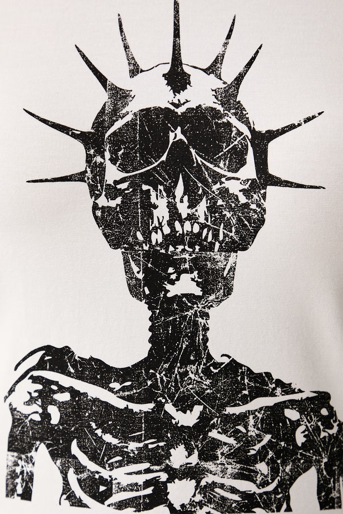 T-shirt damski bawełniany z elastanem The Ragged Priest beżowy RPHS261025JS