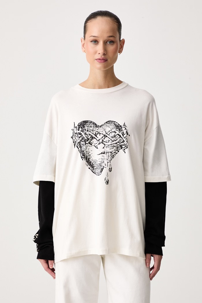The Ragged Priest Longsleeve damski bawełniany z elastanem beżowy RPAW261045JS