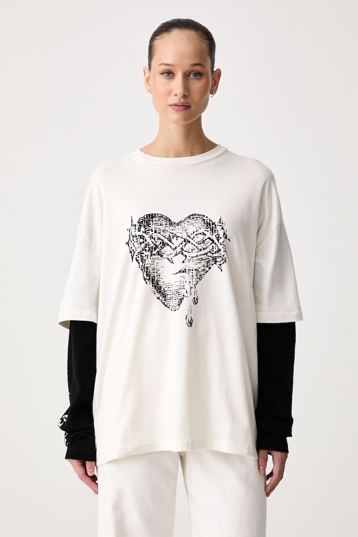 The Ragged Priest Longsleeve damski bawełniany z elastanem beżowy RPAW261045JS