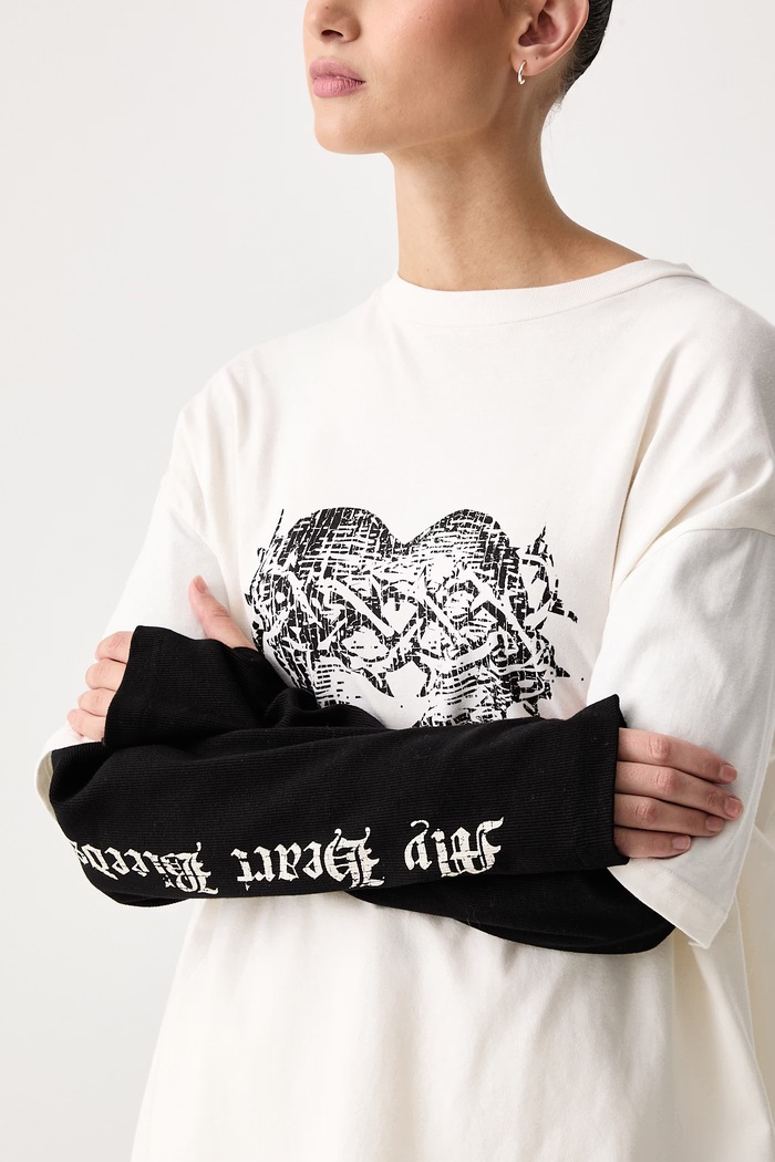 Longsleeve damski bawełniany z elastanem The Ragged Priest RPAW261045JS beżowy